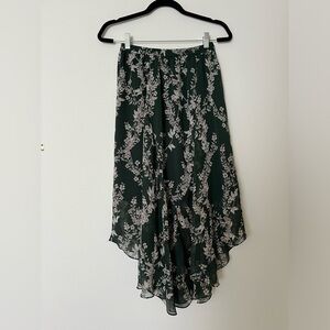 Forest Green Floral Skirt